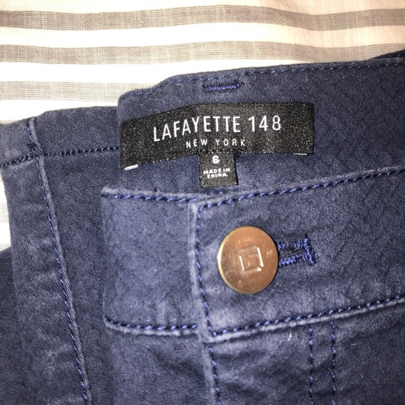 LAFAYETTE 148 Textured Cotton Pants Size 6 - Picture 1 of 4